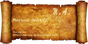 Mercsa Anikó névjegykártya